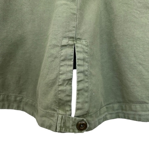 The Great eyelet army utility military jacket ruffle cropped olive green XS/0 - Picture 11 of 16